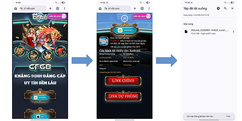 tải app CF68 cho Android & iOS